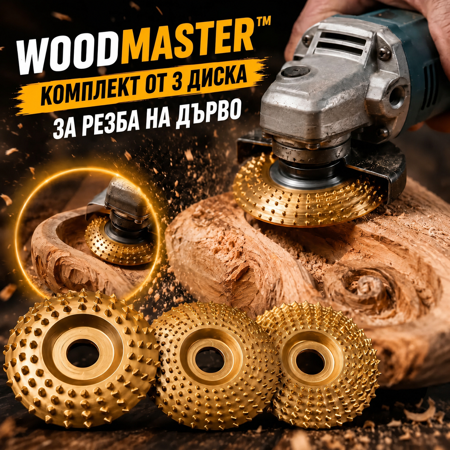 Комплект 3 Диска За Дърворезба – WoodMaster™