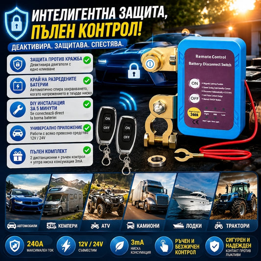 Безжичен Прекъсвач За Автомобилен Акумулатор SafeStart™