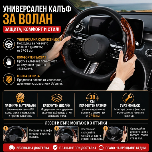Нехлъзгащ Калъф За Волан WoodGrip™