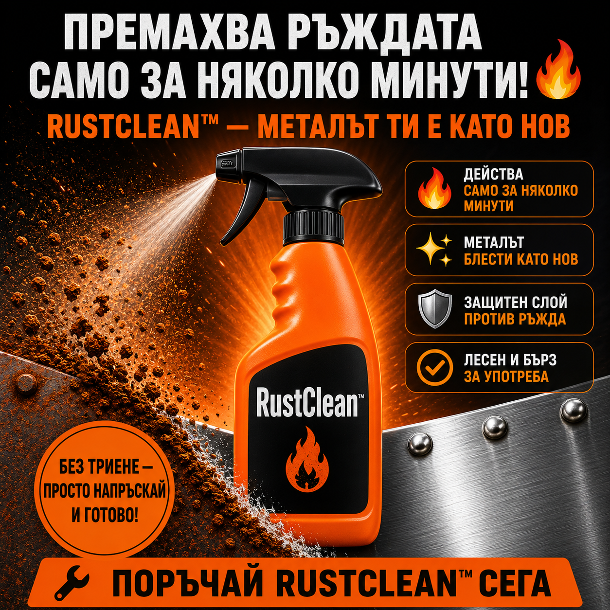 Спрей За Премахване На Ръжда RustClean™