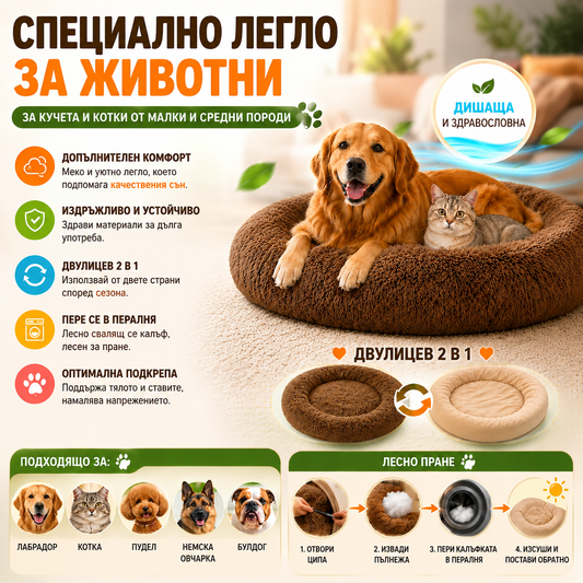 Двулицево Легло За Домашни Любимци ConfortPet™