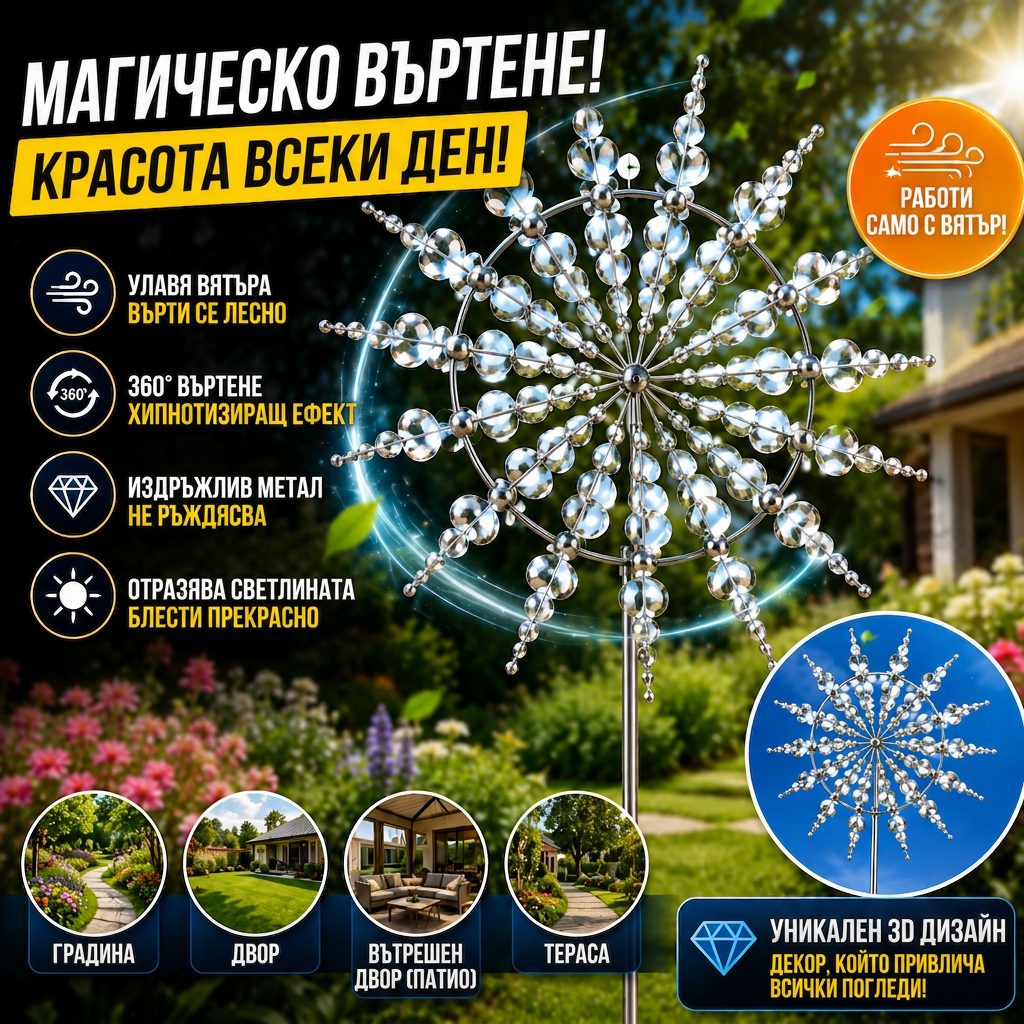 VentoSpin™ – Декоративна Вятърна Мелница